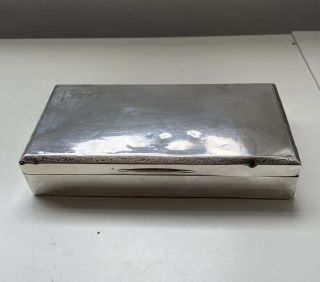 Heavy Sterling Silver Cigar/ Jewellery Box.  400g Scrap/ Use / Repair. 2