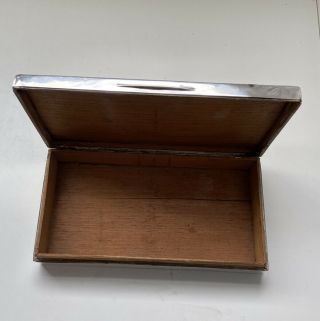 Heavy Sterling Silver Cigar/ Jewellery Box.  400g Scrap/ Use / Repair. 3