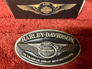 2013 Harley - Davidson 110th Anniversary Limited Edition Belt Buckle Nos