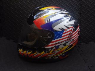 Shoei Rf - 800 Tc - 1 Full Face American Flag Graphics Motorcycle Helmet Size Xl