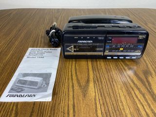 Vintage Soundesign Alarm Clock Phone Am/fm Radio Casette Player 7580blk