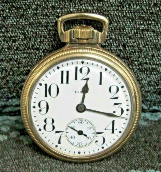 Antique Elgin Railroad 10kt Yellow Gold Filled Pocket Watch 17 Jewels.