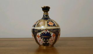 Very Rare Antique Royal Crown Derby - Imari 1128 Pattern - " Bud Vase " - C.  1914.