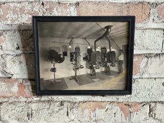 Vintage Sterling,  Il Framed Photo Industrial Studio Illini Theatre Light Fixture