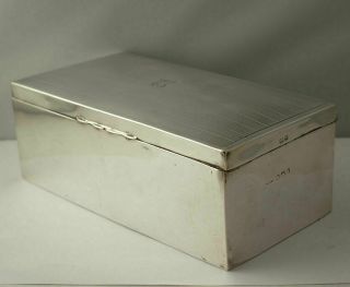 Very Large Solid Silver Cigarette Or Trinket Box - Birm.  1920