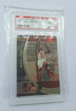 1998 Upper Deck Ionix Michael Jordan 4 Psa 10 Gem Mt Silver Red Au Card L@@k