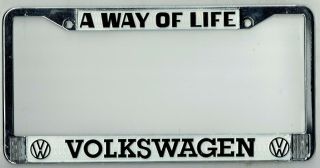 Rare " A Way Of Life " Vintage Volkswagen Vw California Dealer License Plate Frame