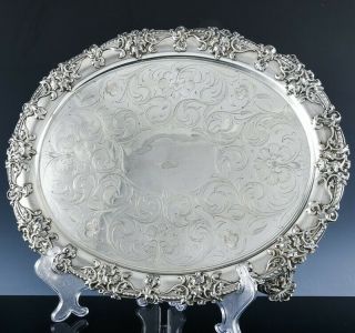 V.  Fine C1800 Georgian Silver Sheffield Plate Footed Oval Serving Platter Tray