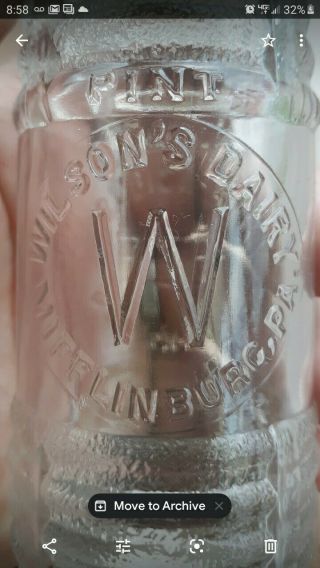 Vintage Half Pint Bottle From Wilson 