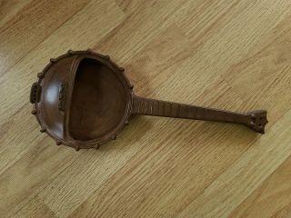 Vintage Red Wing Pottery Wall Pocket Banjo Brown Planter 908