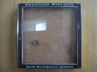 Vintage Sunshine Biscuit Tin Loose Wiles Store Display With Lid Advertising