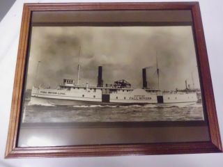 Fall River Line Steamship Photo Vintage 8x10 Frame Rare Antique Collectable