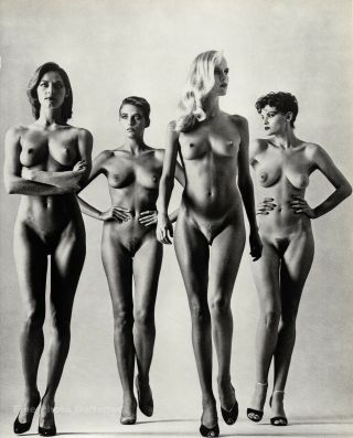 1981 Vintage Helmut Newton Female Nude Women Shoes Fashion Paris Photo Art 16x20