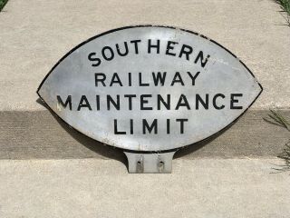 Southern Railway Sou Maintenance Limit Railroad Sign 3m Scotchlite Train Rr