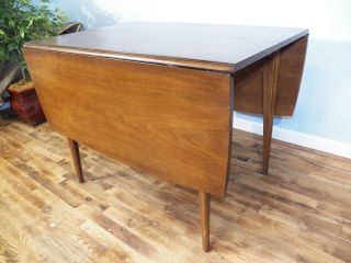 Mid Century Dining Table Drop Leaf Extension 40 " X 79 " With 2 Leaves