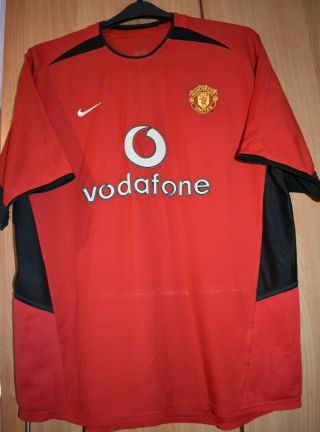 Nike Vintage Manchester United Fc Home Shirt 2002/2003 No Size Tag Lg App 44 "