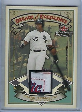 2005 Fleer Platinum Decade Of Excellence Frank Thomas White Sox Game Worn Jersey