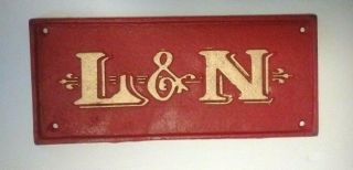 L & N Railroad Railway Cast Iron Plaque Shop Home Office