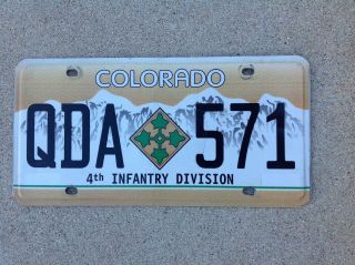 Colorado - 4th Infantry Division - License Plate