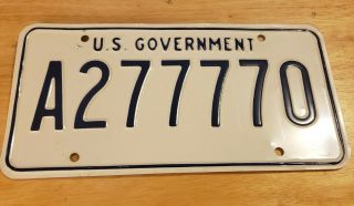 Vintage U.  S.  Government License Plate (a277770) 1990s Tag