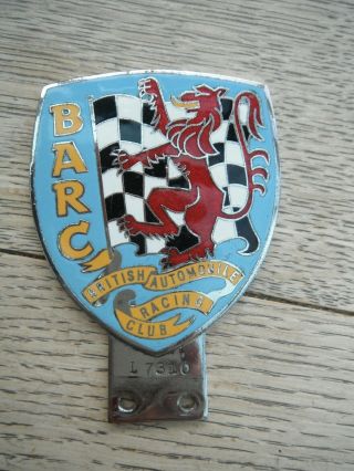 Barc Metal Enamel Car Badge British Autombile Racing Club Vintage Classic Emblem