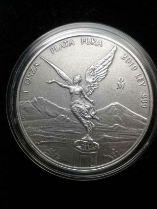 2019 1 Oz.  999 Fine Silver Mexican Libertad Antiqued Bu Coin Only 1,  000 Minted