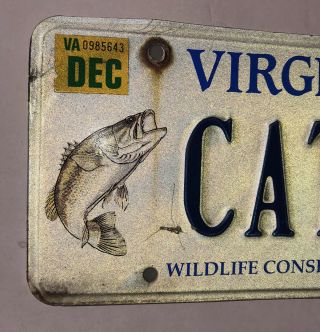 Virginia Vanity License Plate Bass Wildlife Conservationist Pair CATCHM 2