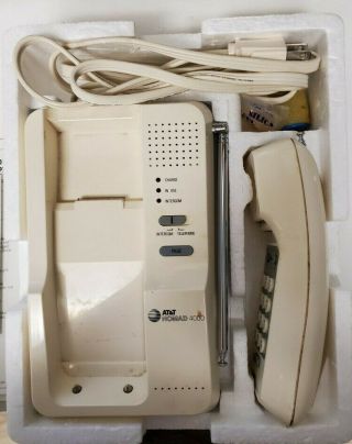 Vintage At&t Nomad 4000 Cordless Telephone 1984 Paging Intercom Complete