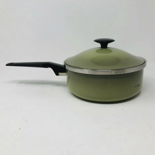 Vintage West Bend Townhouse 2 Qt Avocado Green Sauce Pan Pot W/lid Stainless