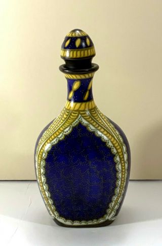 1929 10  Antique Dutch Art Deco Gouda Pzh Delft Vase Bottle Holland