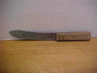 Vintage Butcher Knife With 5 Pin Wood Handle & 6 " Blade Unmarked