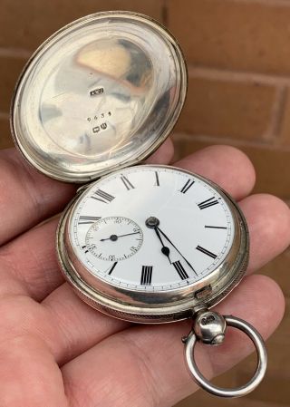 A Gents Early Antique Solid Silver Full Hunter Pocket Watch,  London 1883.