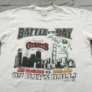 Vintage 1989 Battle Of The Bay Tshirt San Francisco Giants Oakland A 