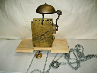 Antique American Tall Case Grandfather Clock Movement W/ Bell Early 1800 30 Hour