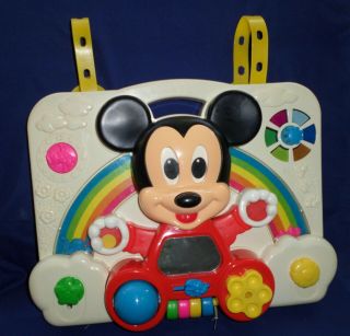 Vintage Mattel Walt Disney Mickey Mouse Baby Crib Activity Center