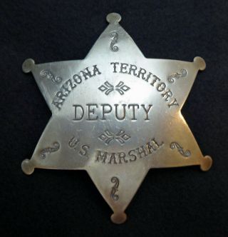 Arizona Territory Deputy U.  S.  Marshal Badge - Vintage Collectible