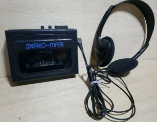 Vintage Realistic Stereo - Mate Scp - 33 Cassette Player,  Sony Mdr - 023 Headphones