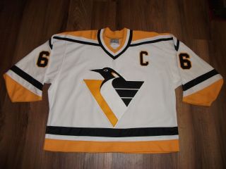 Vintage Pittsburgh Penguins Mario Lemieux Authentic Hockey Jersey Custom Size 52