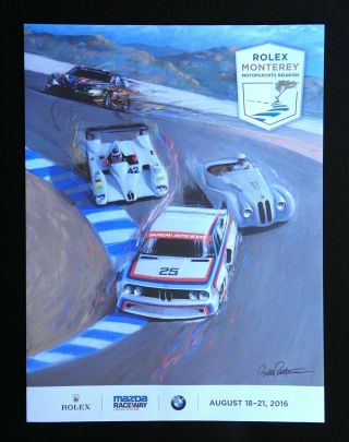 2016 Rolex Monterey Motorsports Reunion Races Bmw 3.  0 Csl 328 Lmr Poster