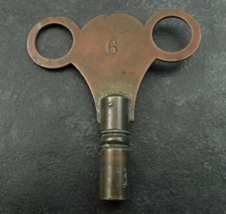 Vintage Solid Brass Clock Winding Key Size 6