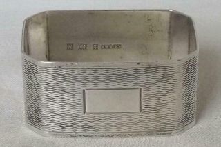 A Fine Vintage Solid Sterling Silver Rectangle Shaped Napkin Ring Dates 1957.