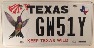 Texas Wildlife Hummingbird License Plate Wildlife Wild Animal Bird Birdwatching