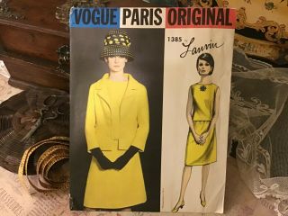 Vintage 1960s Vogue Paris 1385 By Lanvin Uncut Sewing Pattern