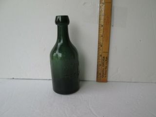Antique I.  P.  Deep Green Blob Soda Bottle W.  Morton Trenton N.  J.  Circa 1840 - 1860