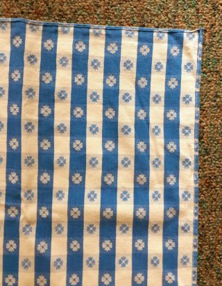 Vintage Blue & White Plaid Check 100 Cotton Tablecloth 36 " X 36 " Square