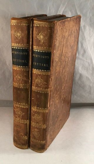 Samuel Johnson Lld Letters Poems Piozzi 1788 Fine Leather Antique 2 Vol Book Set