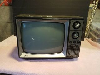 Vintage Sears Sr3000 Black & White Tv Television Monitor Sep.  1984 Grey