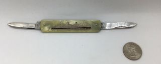 Antique RMS Queen Elizabeth Cunard White Star Lines Inlaid MOP Pocket Knife 7 