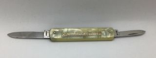 Antique RMS Queen Elizabeth Cunard White Star Lines Inlaid MOP Pocket Knife 7 
