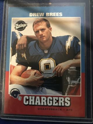 2001 Upper Deck Vintage 251 Drew Brees Chargers Rookie Card Rc Saints